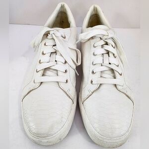 Zara Men's White Textured Lace Up Low Top Causal Sneakers Summer Shoes, sz 44